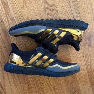 Adidas Black and Gold Sneakers
